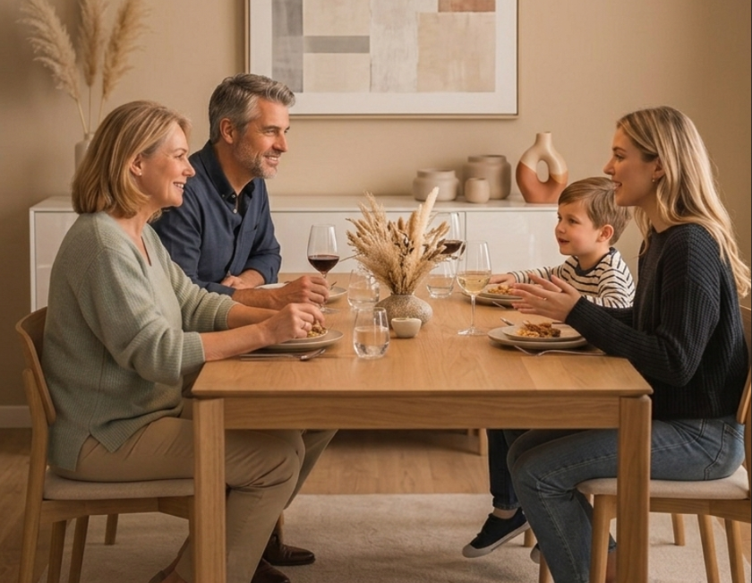 Happy family at home